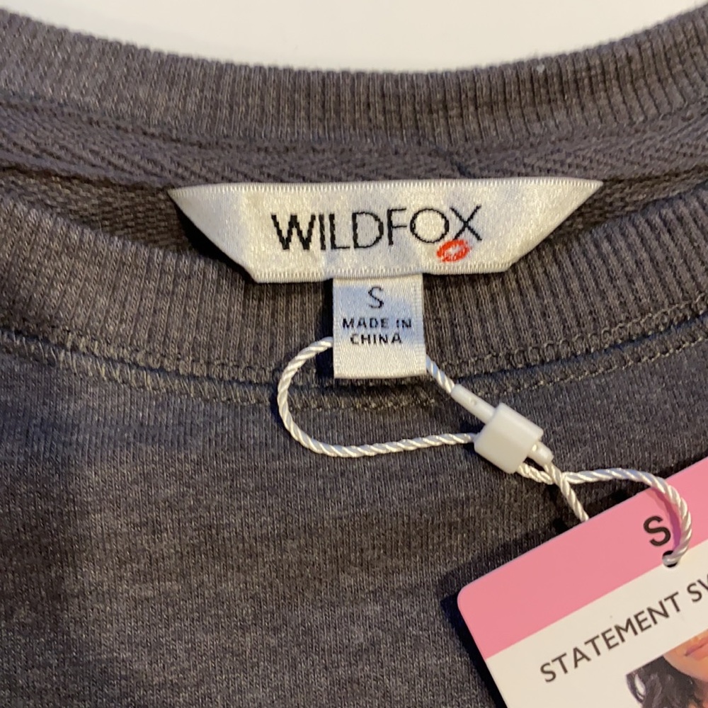 Wildfox Small Easy Does It Graphic Charcoal Statement Sweatshirt New (T) - Picture 5 of 16